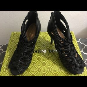 Gianni Bini Black strappy heels.